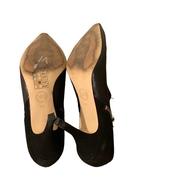 Michael Kors black leather pointed toe zip up stiletto ankle boots booties sz 8 - Picture 5 of 9